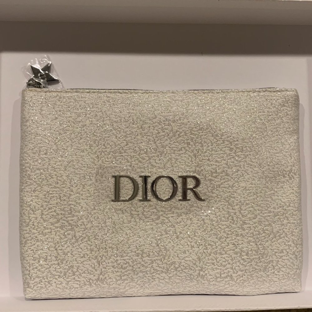 Silver shimmer Dior Pouch